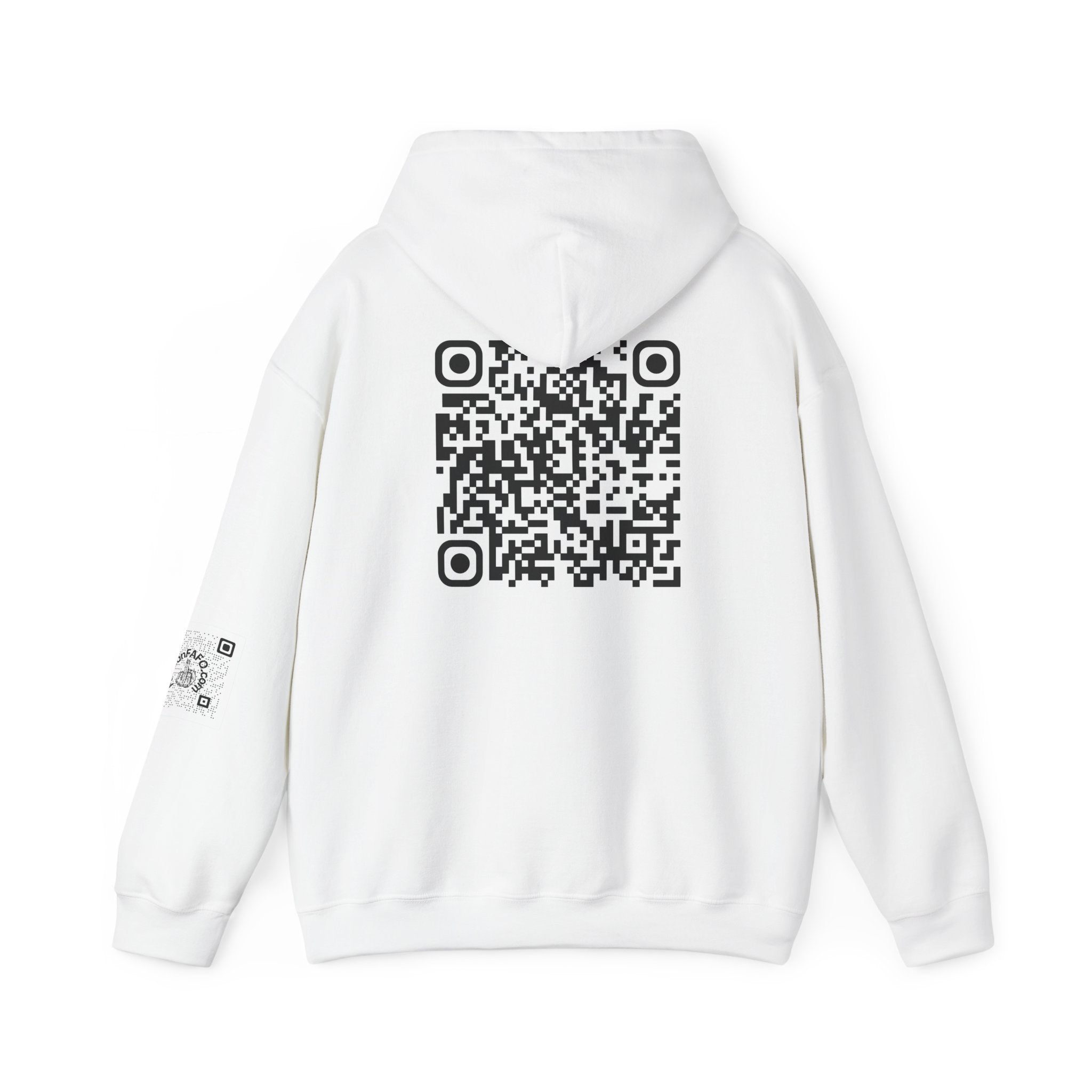 QR Code Hoodie — Scannable Back QR Sweatshirt (Custom Link)